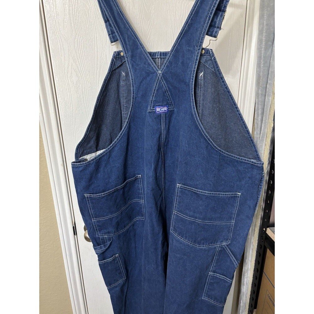 Big Smith Bib Overalls Size 52x32 Blue Jean Denim Work Farming Adjustable Straps - Picture 3 of 7